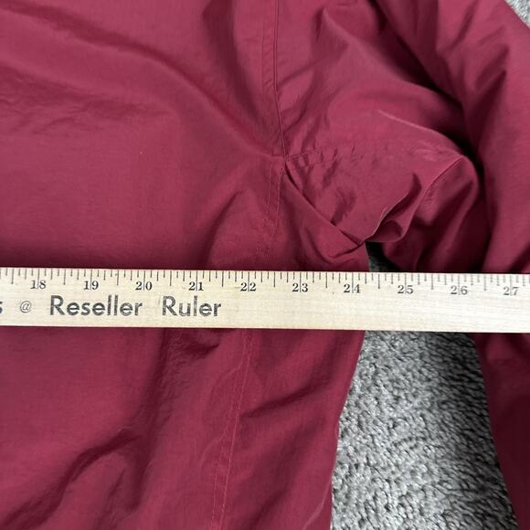 Cabela's Jacket Mens Medium Red Fleece Lined Nylon Full Zip Pockets Elastic Hem - Picture 9 of 10